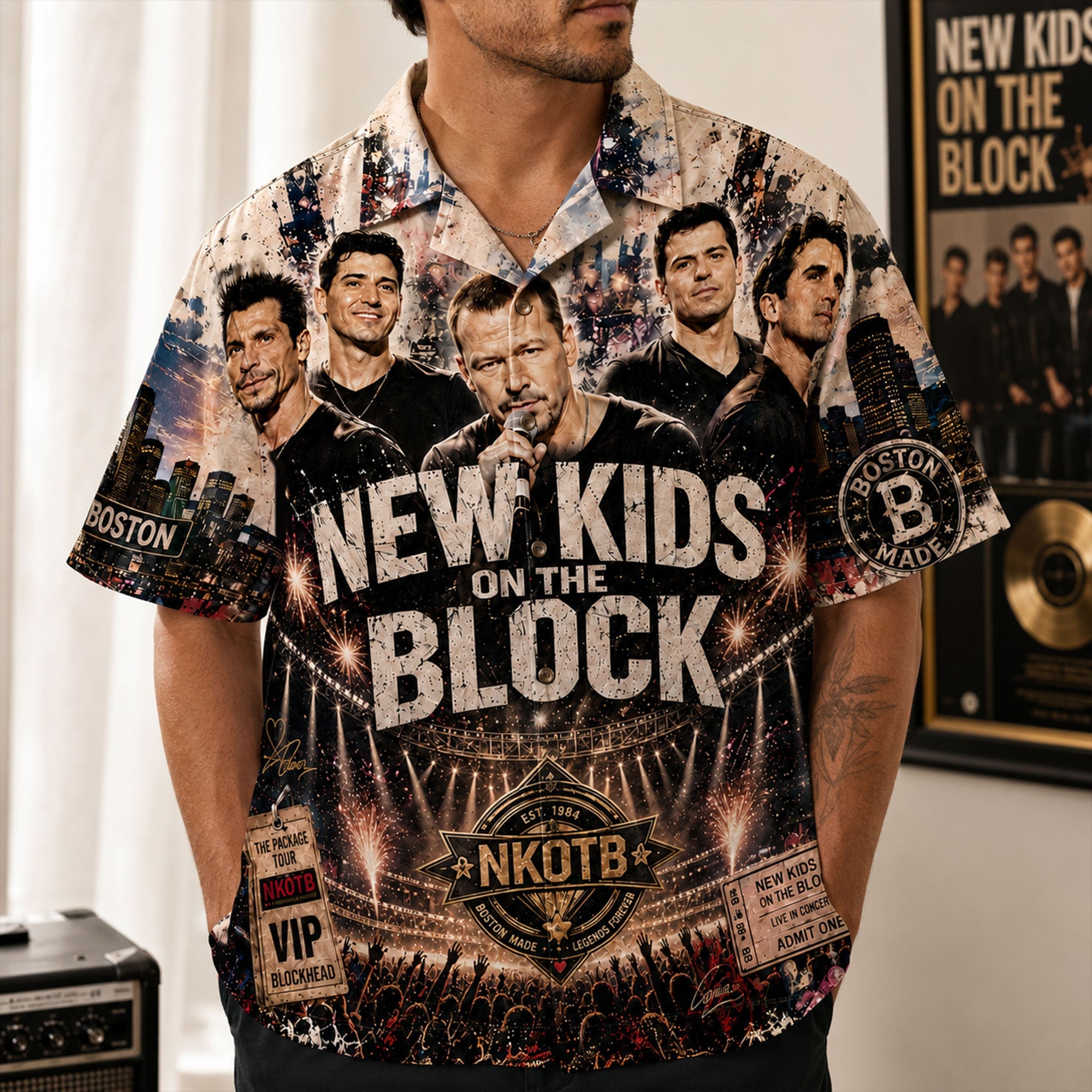 PREMIUM NKOTB HAWAIIAN SHIRT NTNA