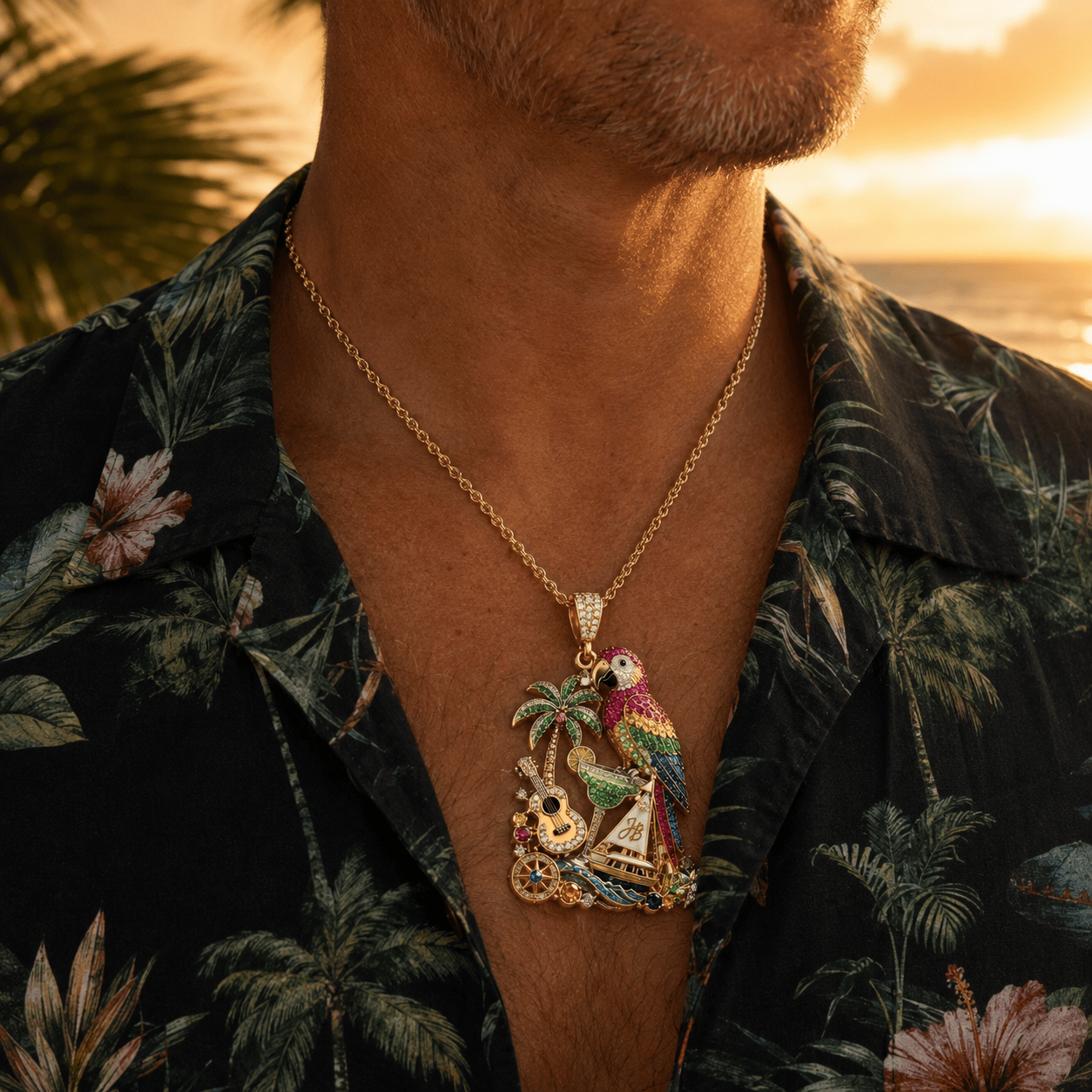 JBT Solid Gold Chain with Diamond Pendant TTTT