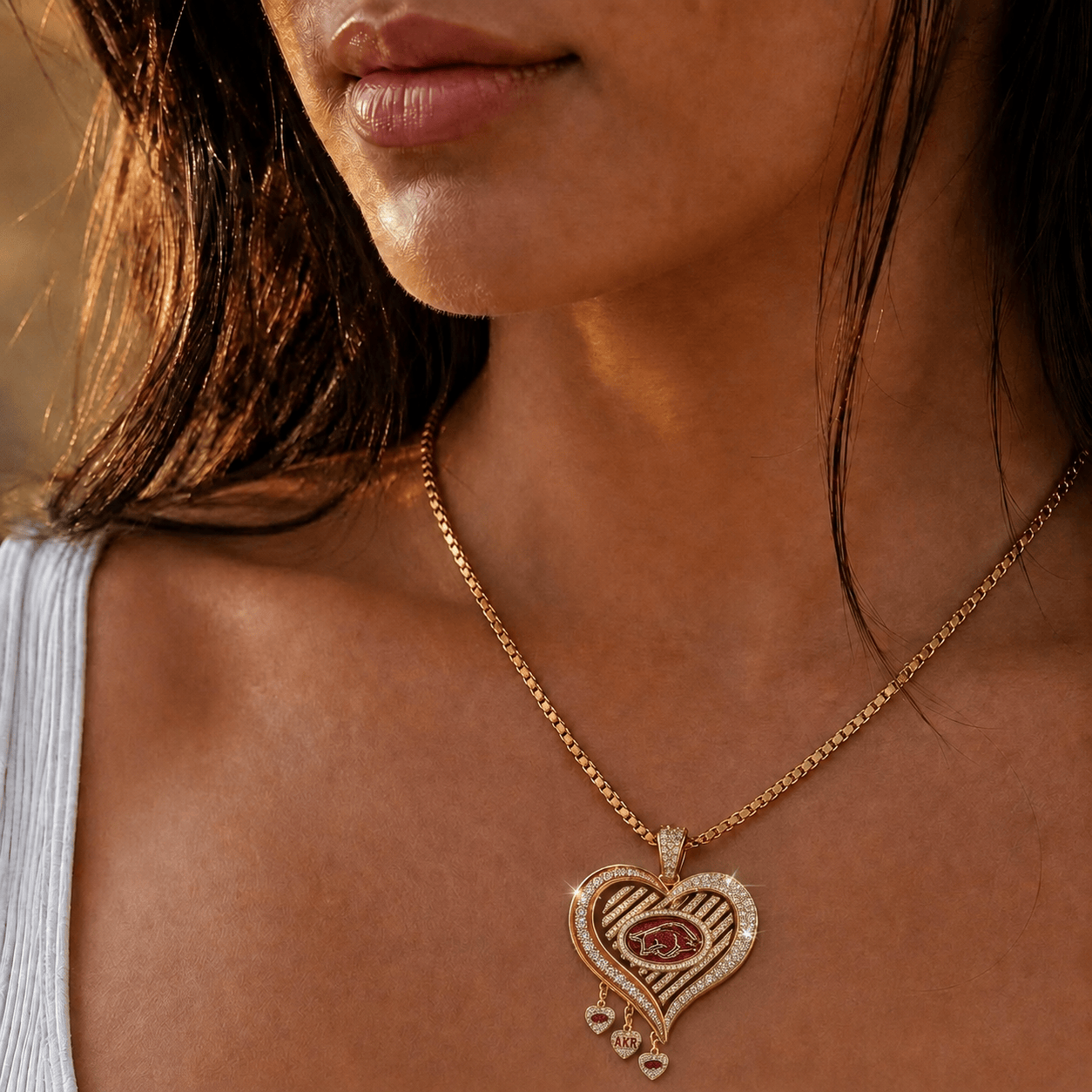 AKR Solid Gold Chain with Diamond Pendant TTTT