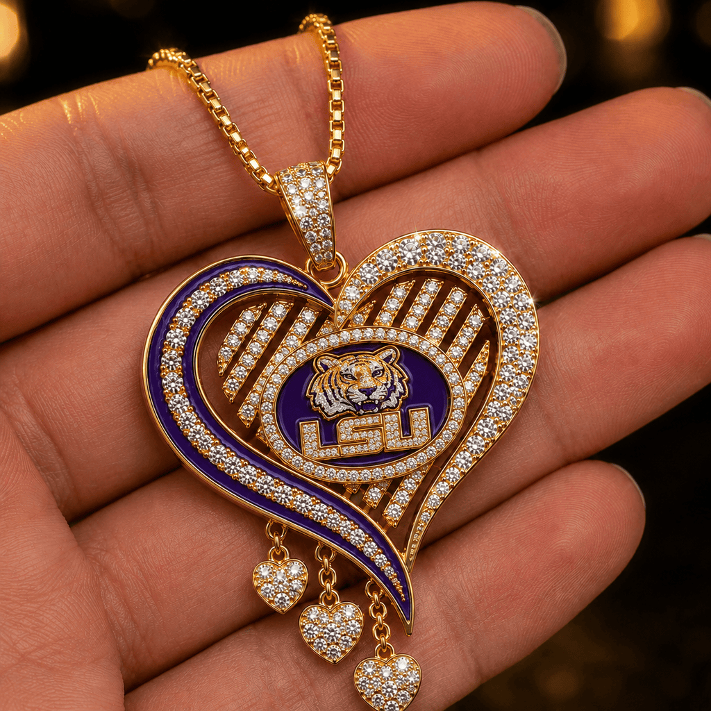 LSUT Solid Gold Chain with Diamond Pendant TTTT