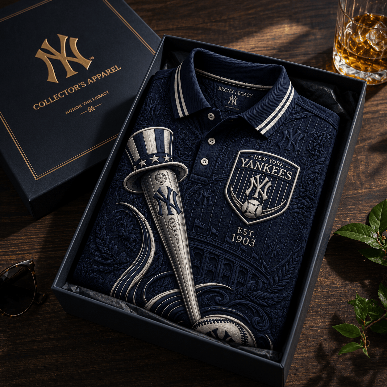 PREMIUM NYY EMBOSS POLO SHIRT HQH