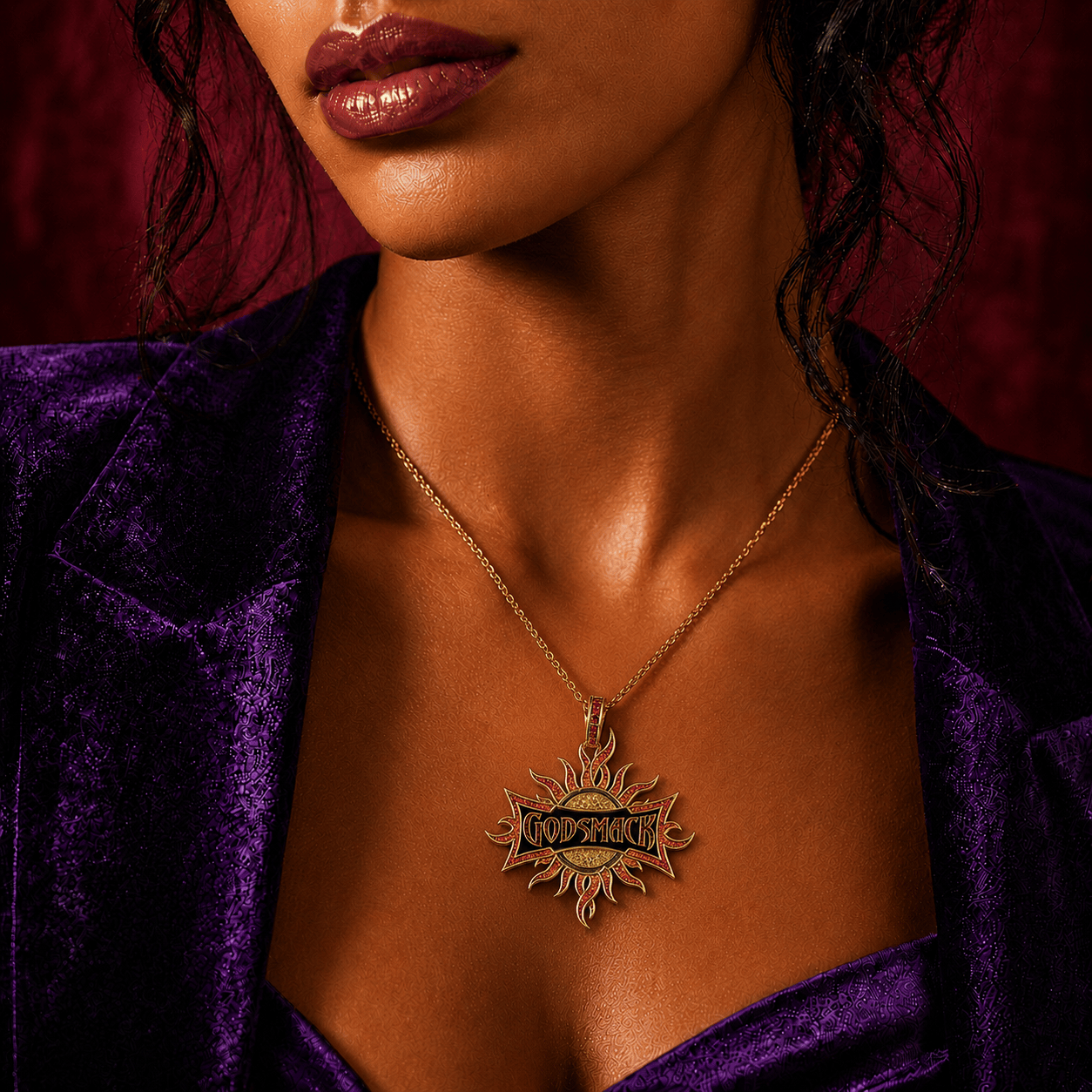 GODM Solid Gold Chain with Diamond Pendant TMH
