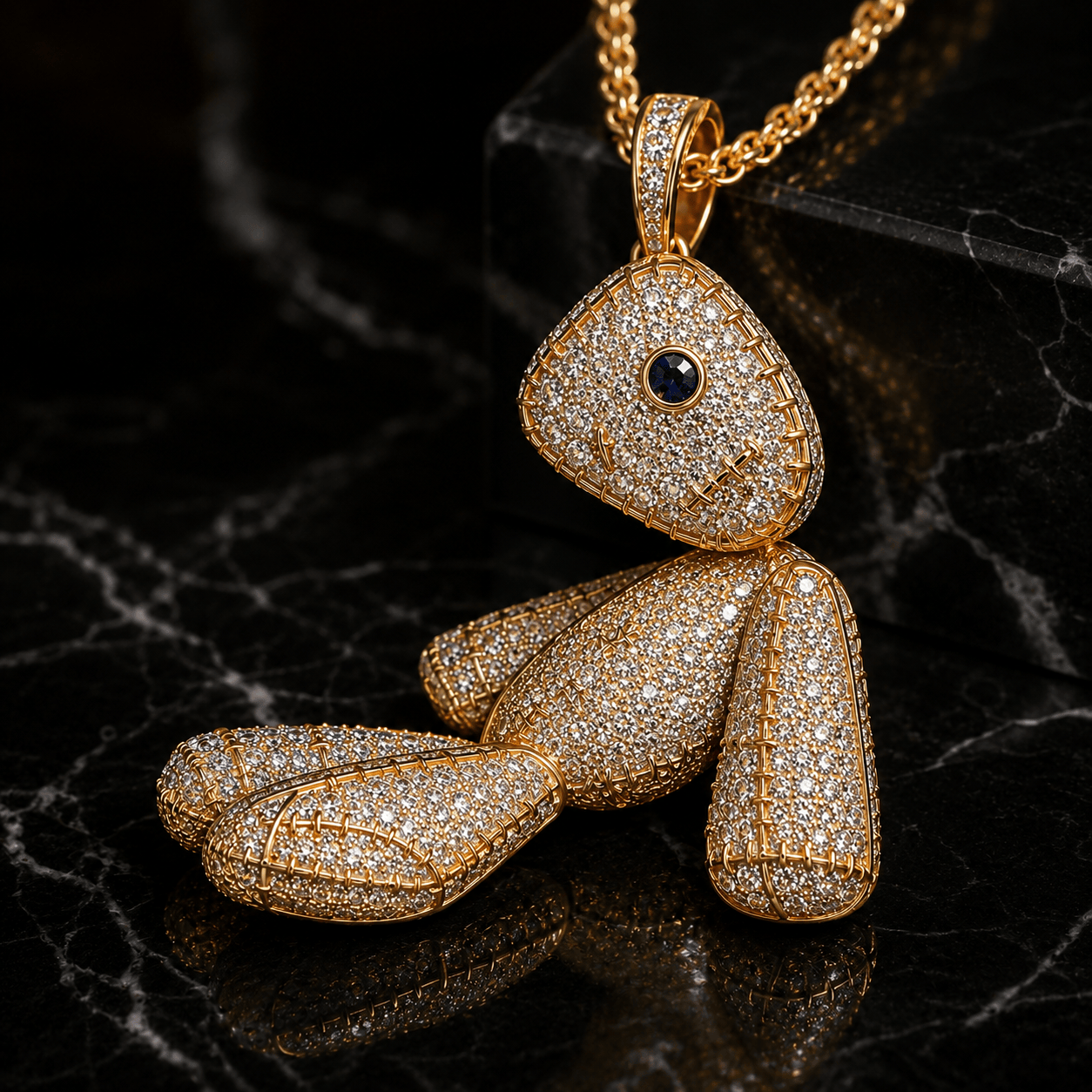 KRN Solid Gold Chain with Diamond Pendant TTTT