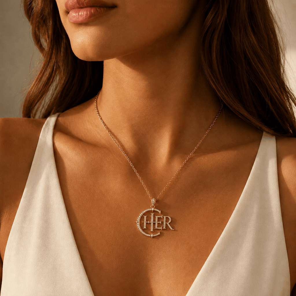 CHER Solid Gold Chain with Diamond Pendant TTTT