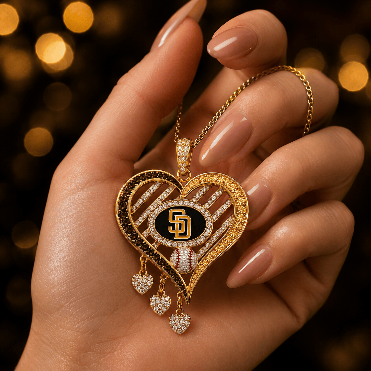 SDP Solid Gold Chain with Diamond Pendant BMD