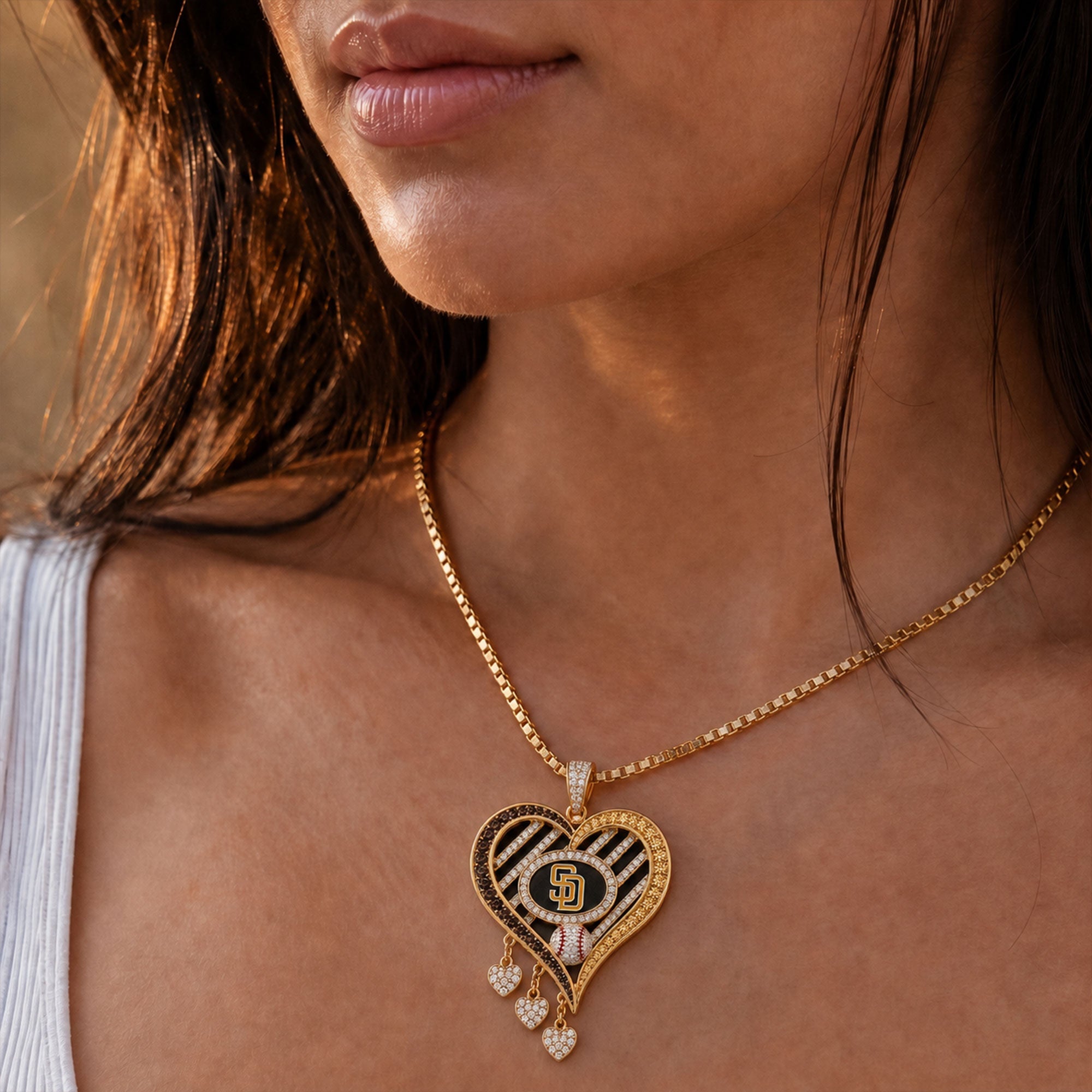 SDP Solid Gold Chain with Diamond Pendant BMD