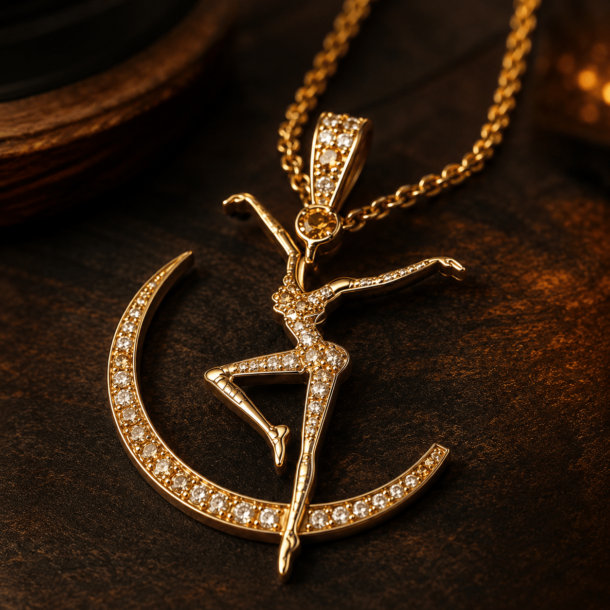 DMB Solid Gold Chain with Diamond Pendant TTTT