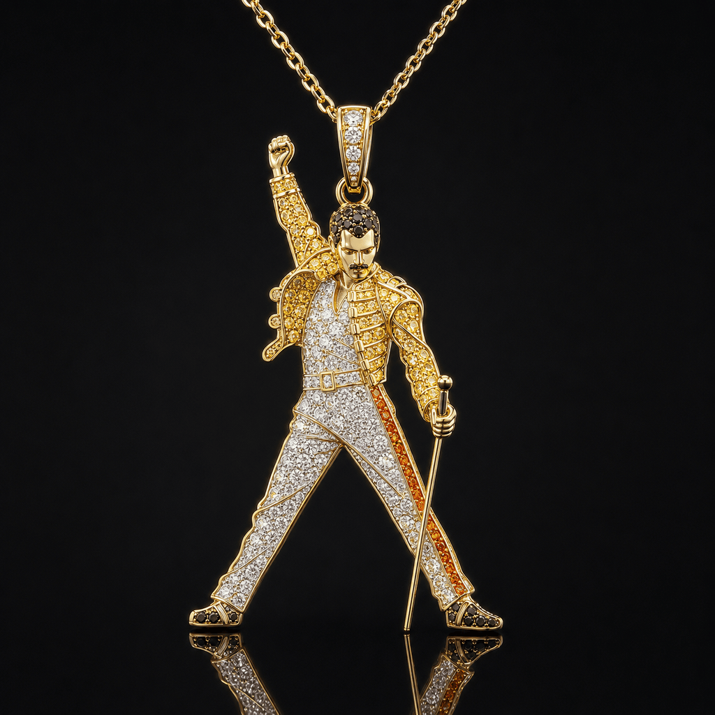 QNN Solid Gold Chain with Diamond Pendant BMD