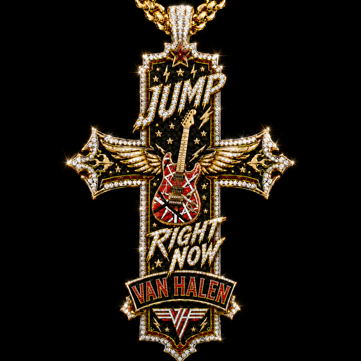 VHL Solid Gold Chain with Diamond Pendant TTTT