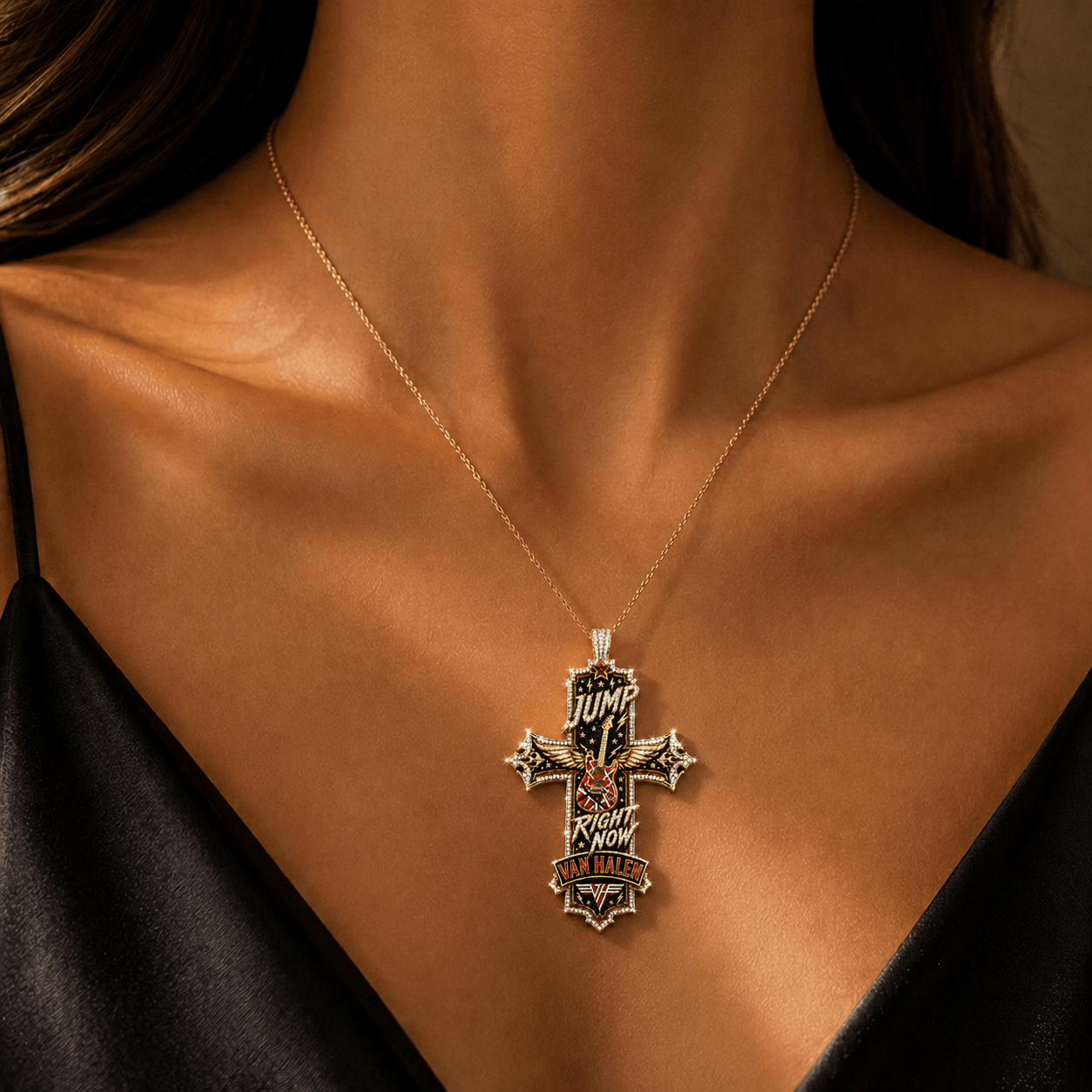 VHL Solid Gold Chain with Diamond Pendant TTTT