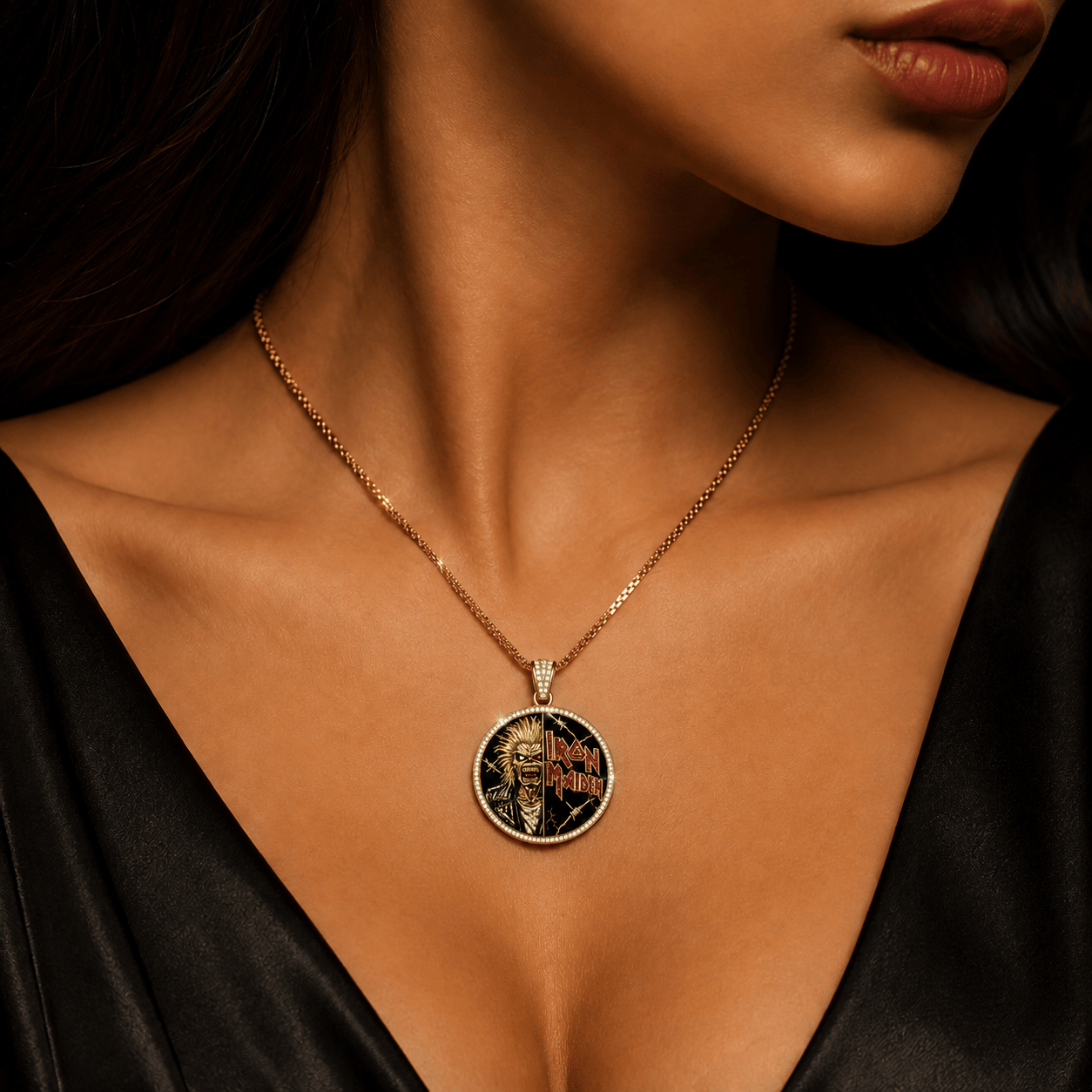 IMD Solid Gold Chain with Diamond Pendant TTTT