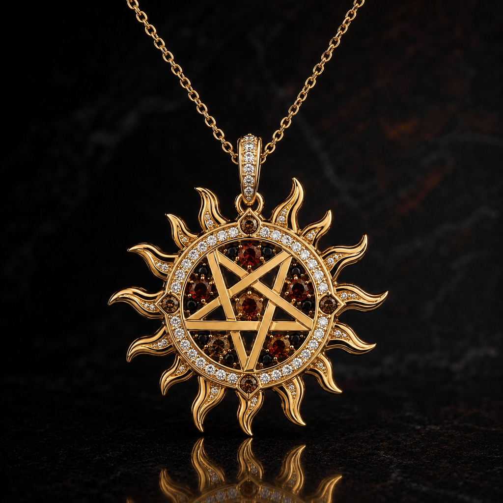 SUNA Solid Gold Chain with Diamond Pendant BMD