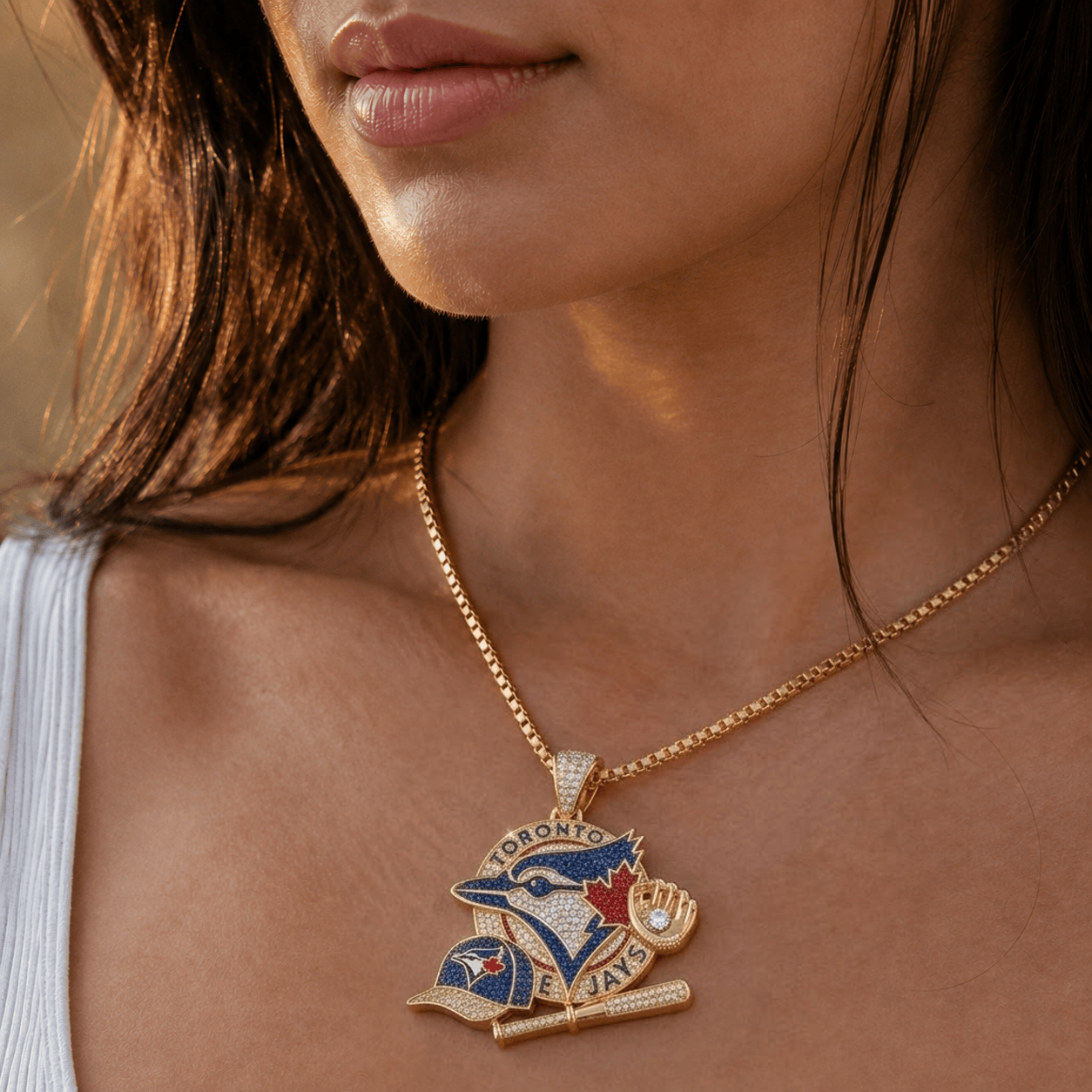 TBJ Solid Gold Chain with Diamond Pendant BMD
