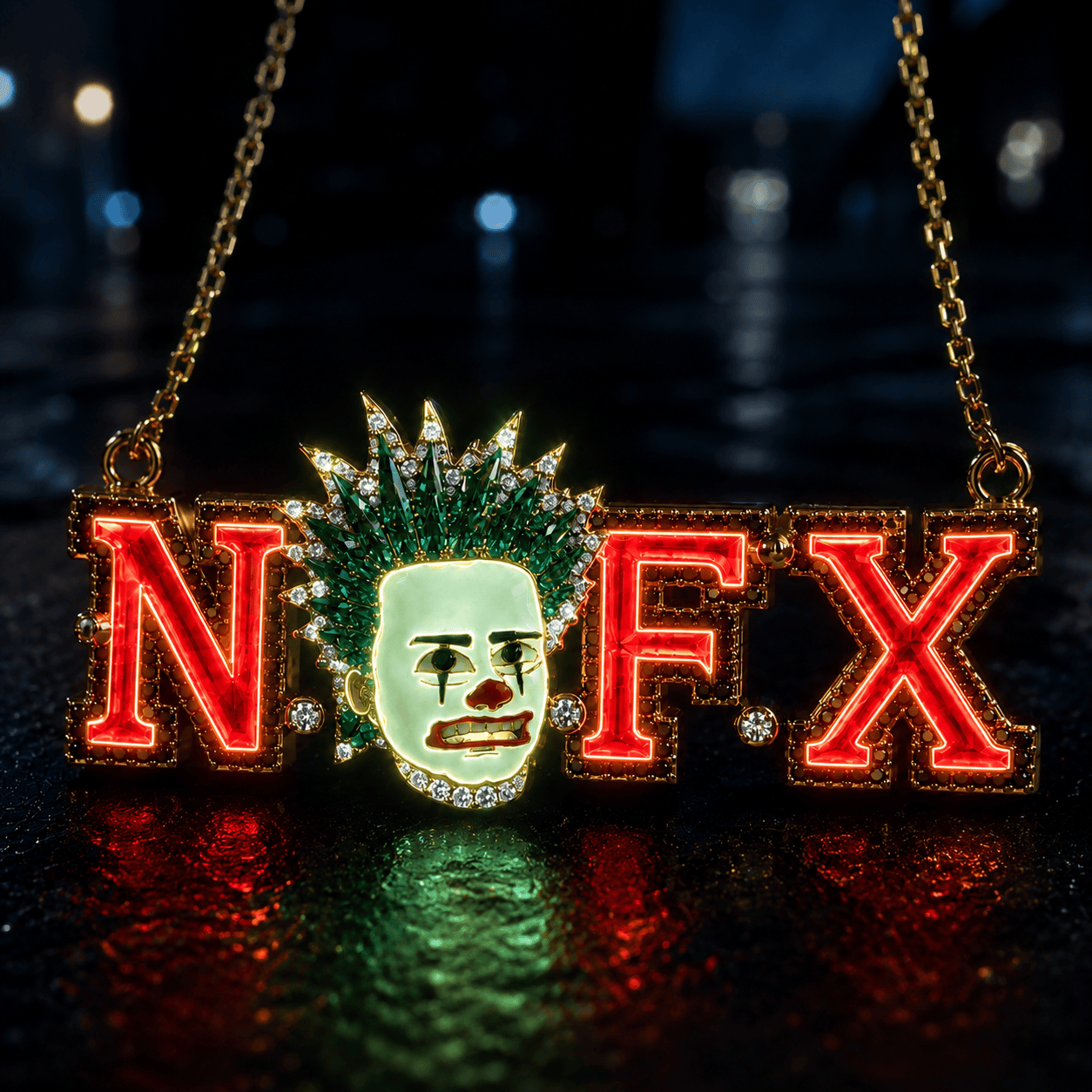 NOFX Solid Gold Chain with Diamond Pendant BMD