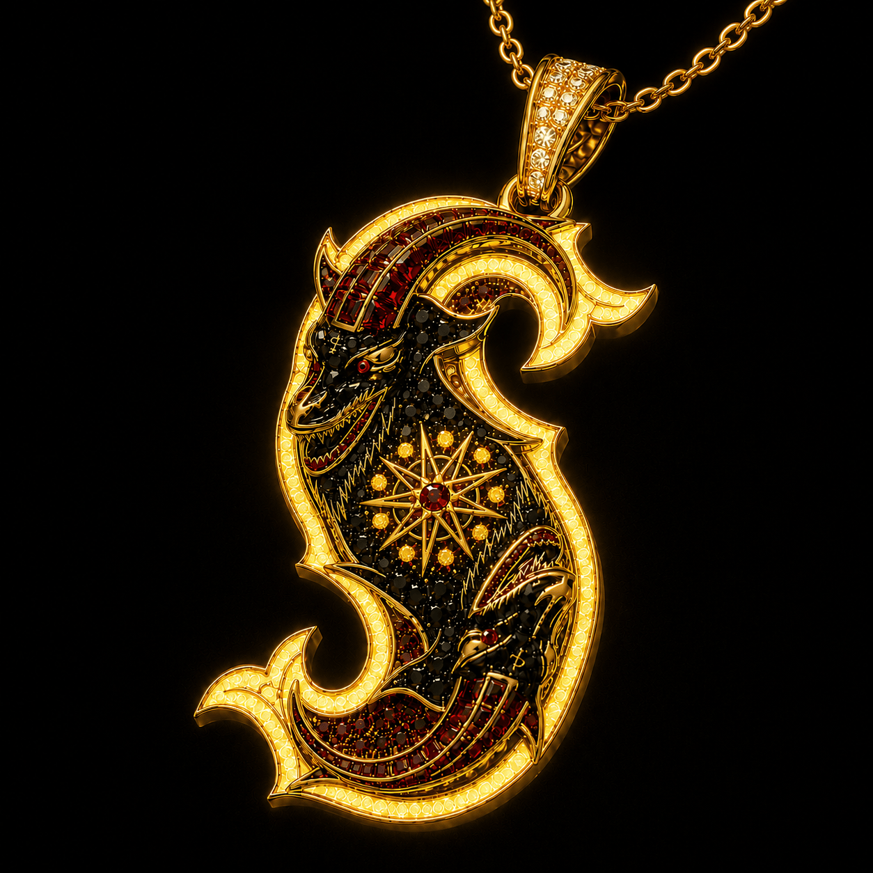 SLK Solid Gold Chain with Diamond Pendant TMH