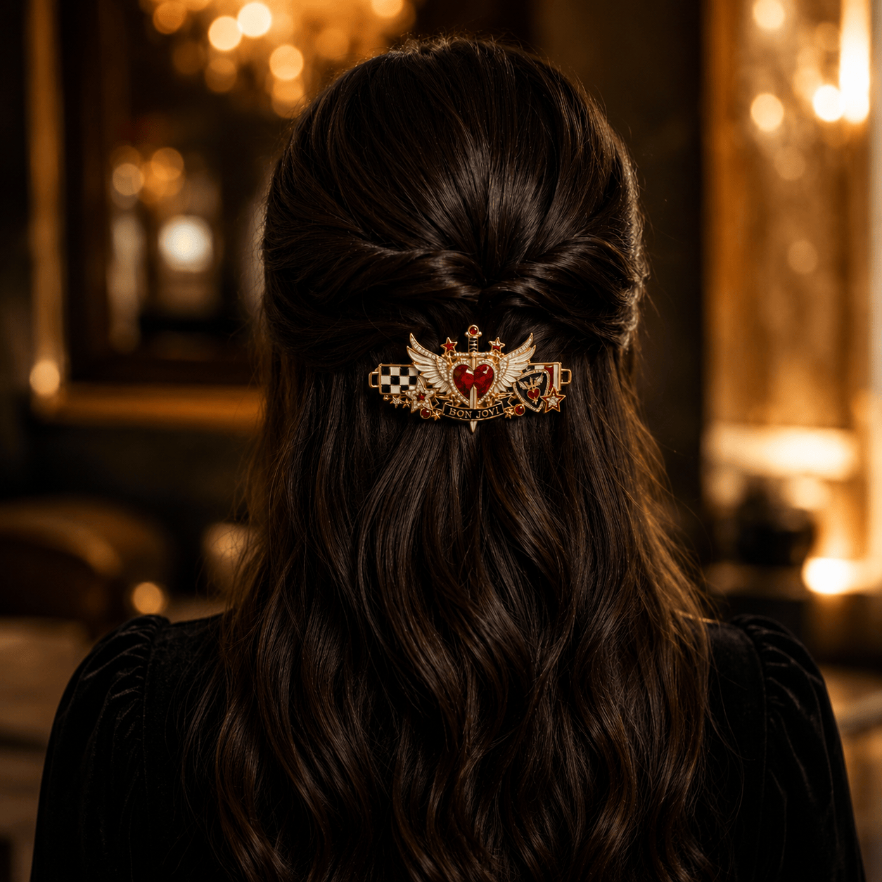 BJV Elegant Gold Hair Clip For Women TMH