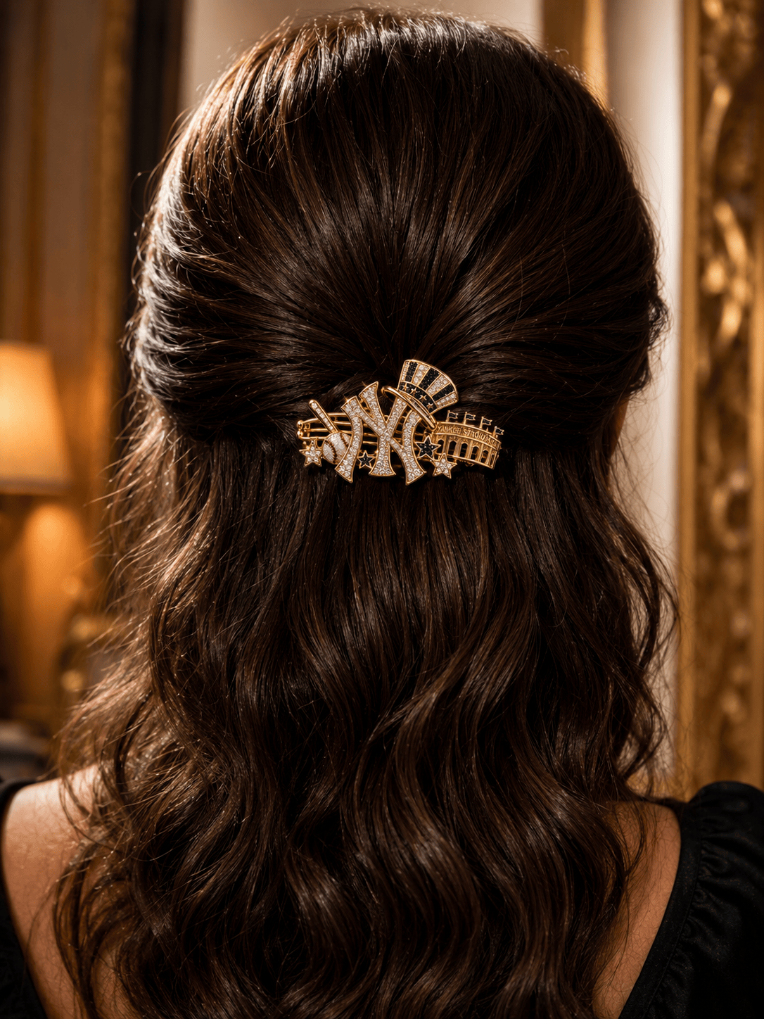 NYY Elegant Gold Hair Clip For Women BMD