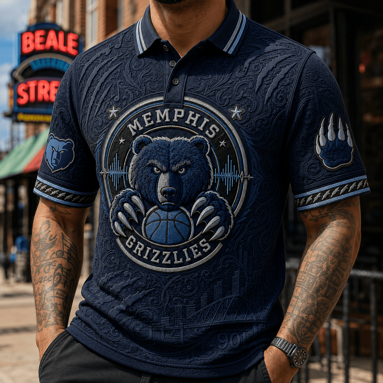 PREMIUM MPG EMBOSS POLO SHIRT DBD