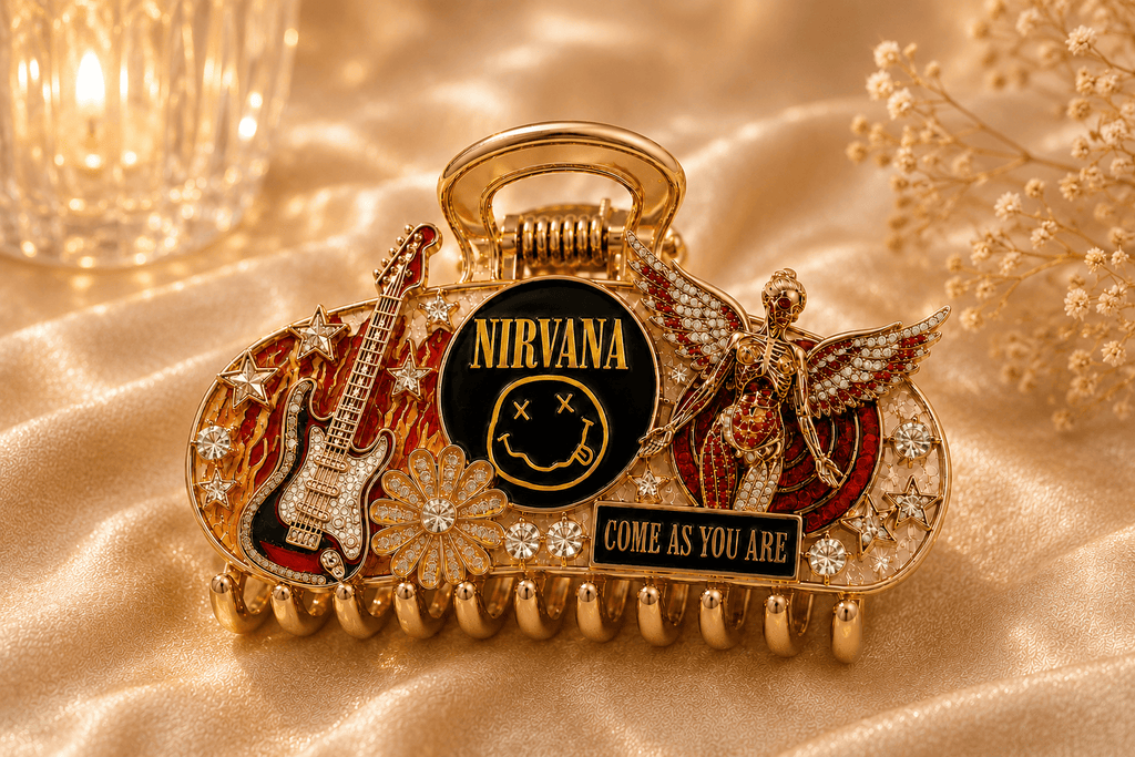 NVN Elegant Gold Hair Clip For Women TMH
