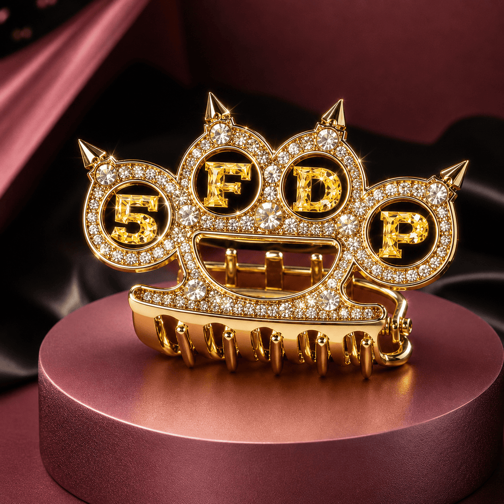5FDP Elegant Gold Hair Clip For Women BMD