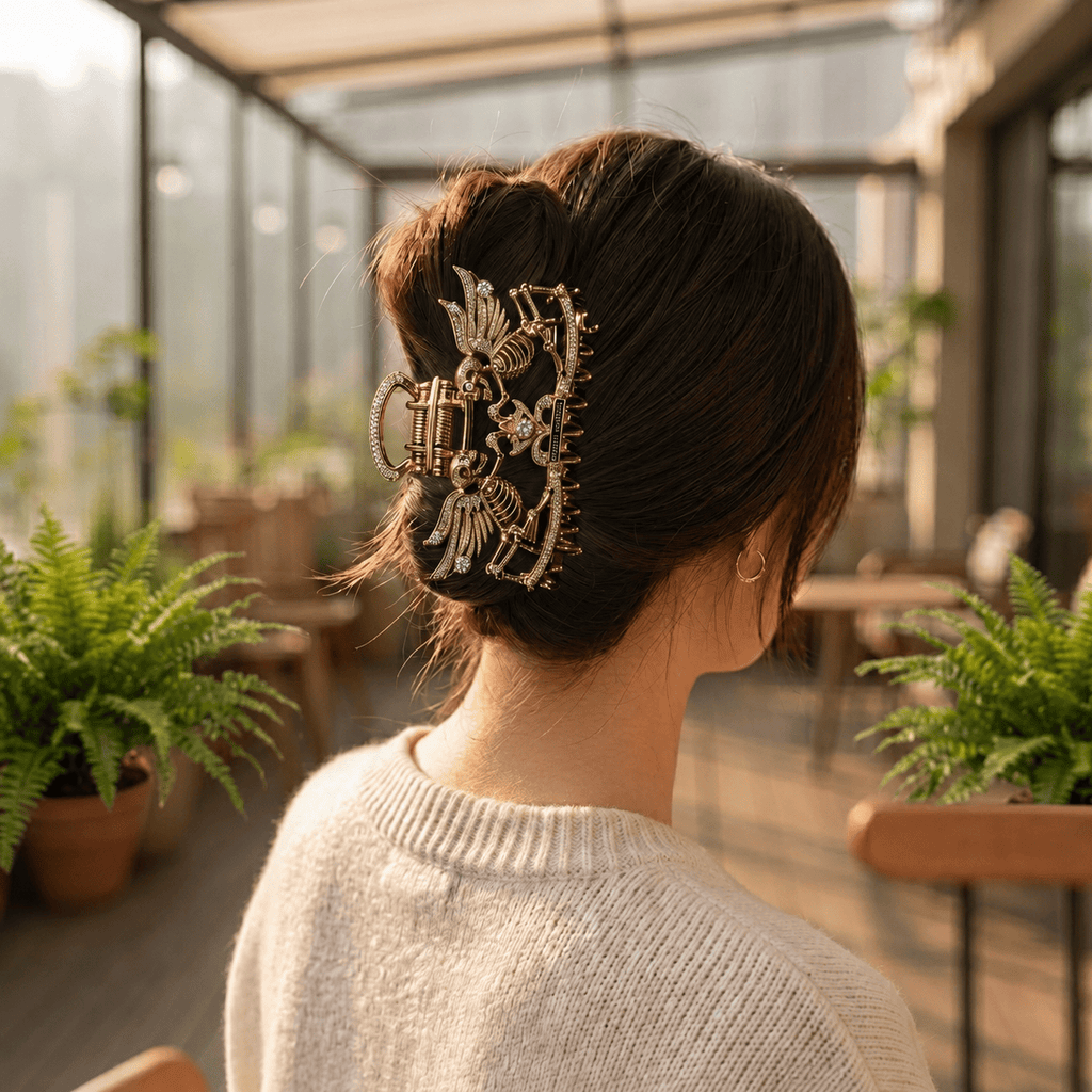 ONK Elegant Gold Hair Clip For Women BMD