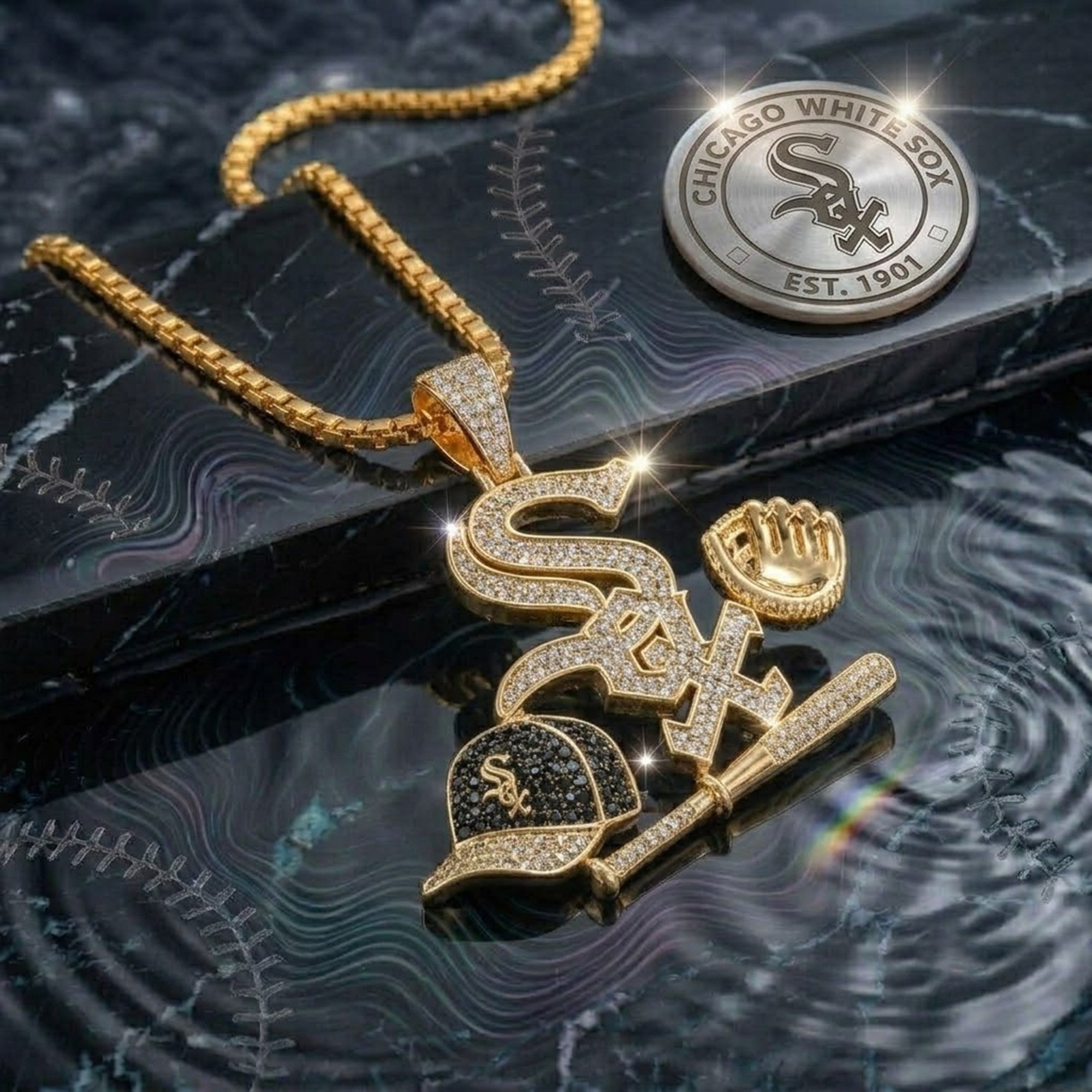 CWS Solid Gold Chain with Diamond Pendant BMD