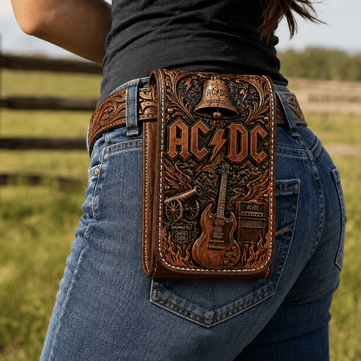 ACD Western Leather Belt Phone Holster HTTT