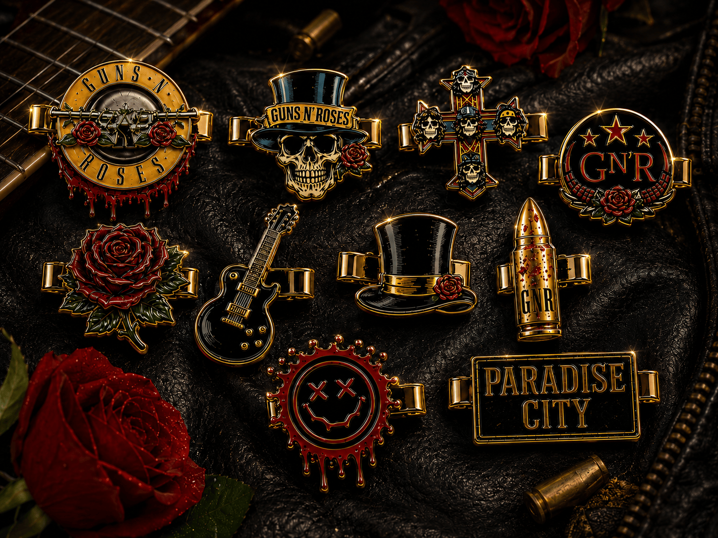 GNR Elegant Gold Mini Barrettes for Women TMH