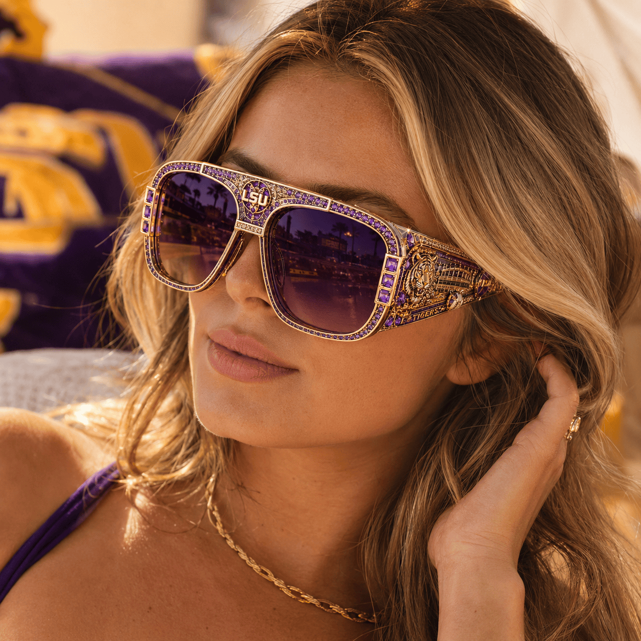 PREMIUM LSU UNISEX SUNGLASSES TTNL