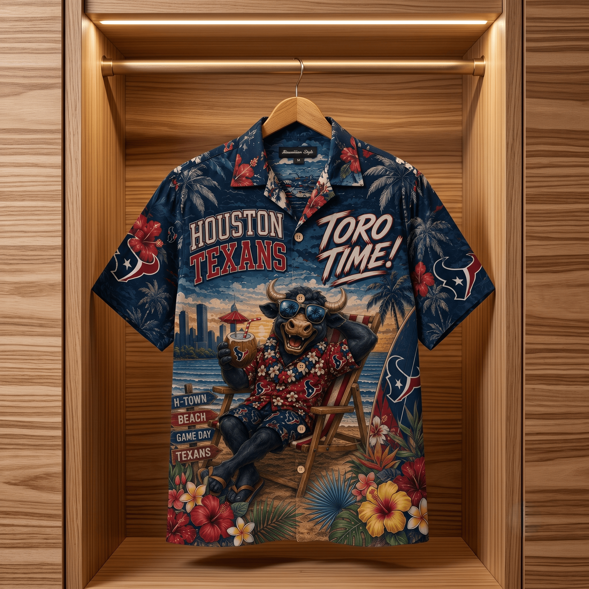 Premium HTX Hawaiian Shirt TNSM