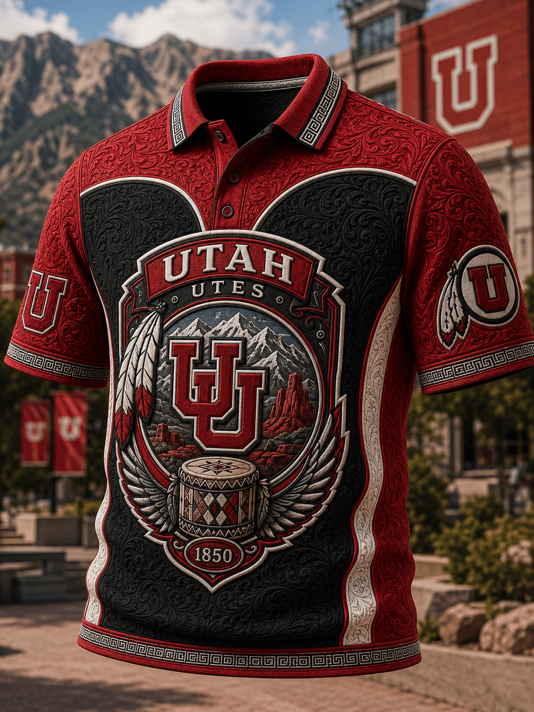 PREMIUM UTAH EMBOSS POLO SHIRT HQH