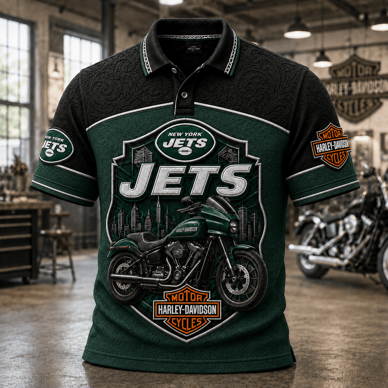 PREMIUM NYJ EMBOSS POLO SHIRT HQH