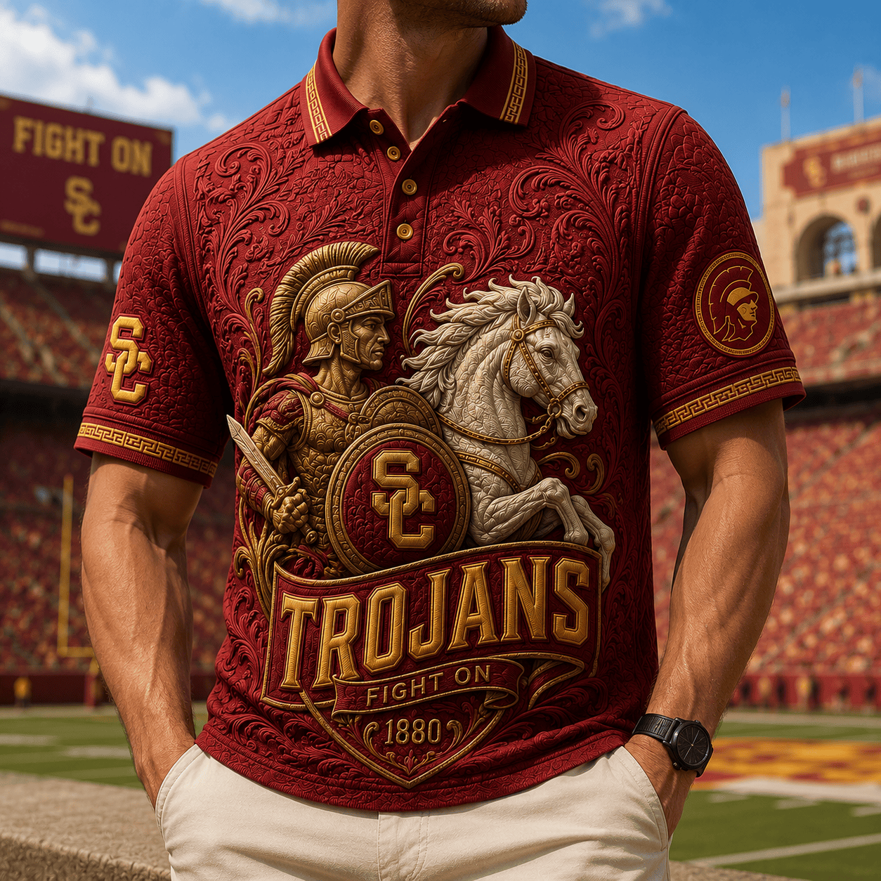 PREMIUM USC EMBOSS POLO SHIRT PDL