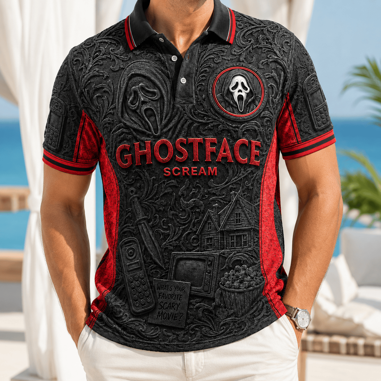 PREMIUM SCRE EMBOSS POLO SHIRT NTVA