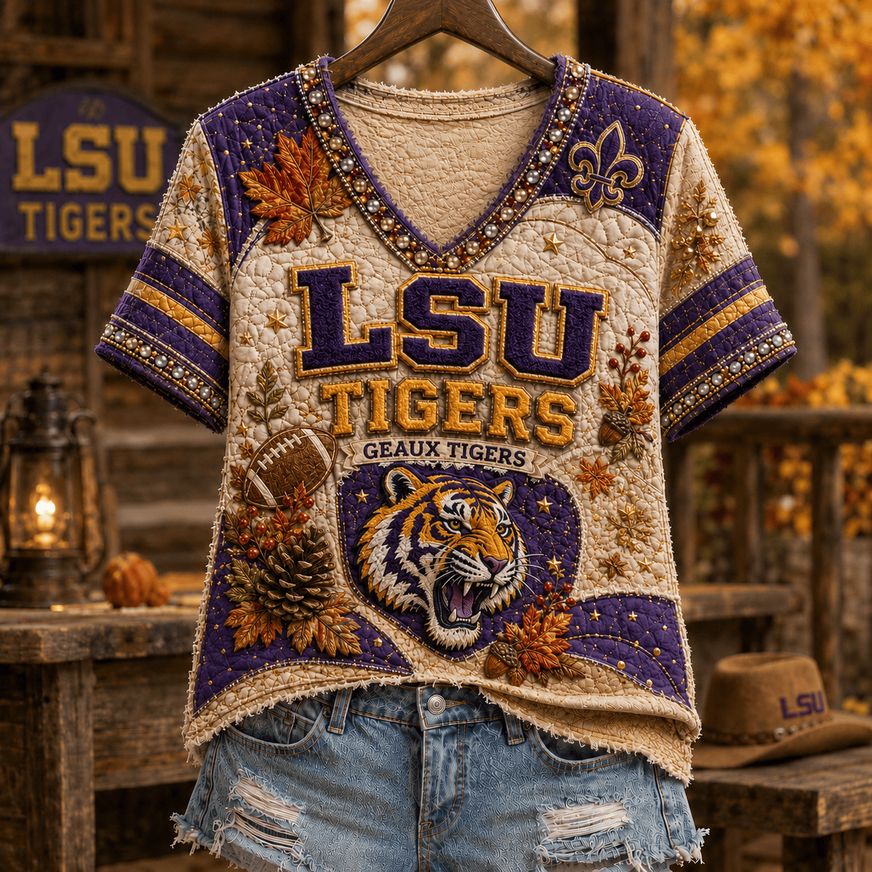 Premium LSU V-neck Shirt NTVA
