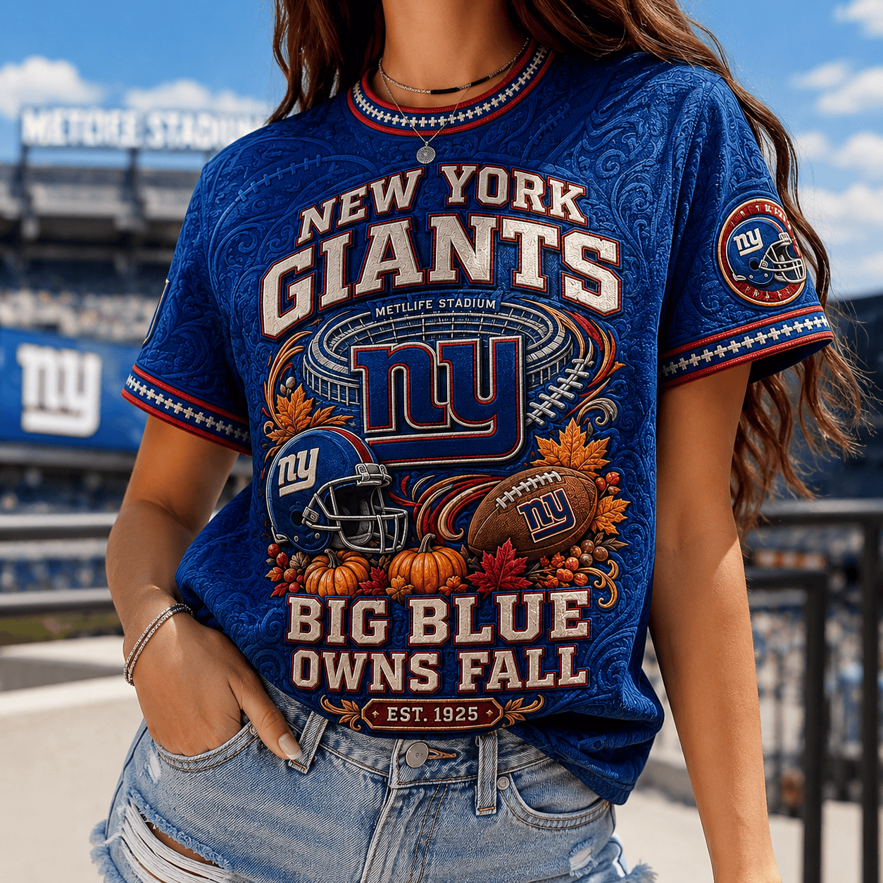 PREMIUM NYG 3D EMBOSS SHIRT NTB