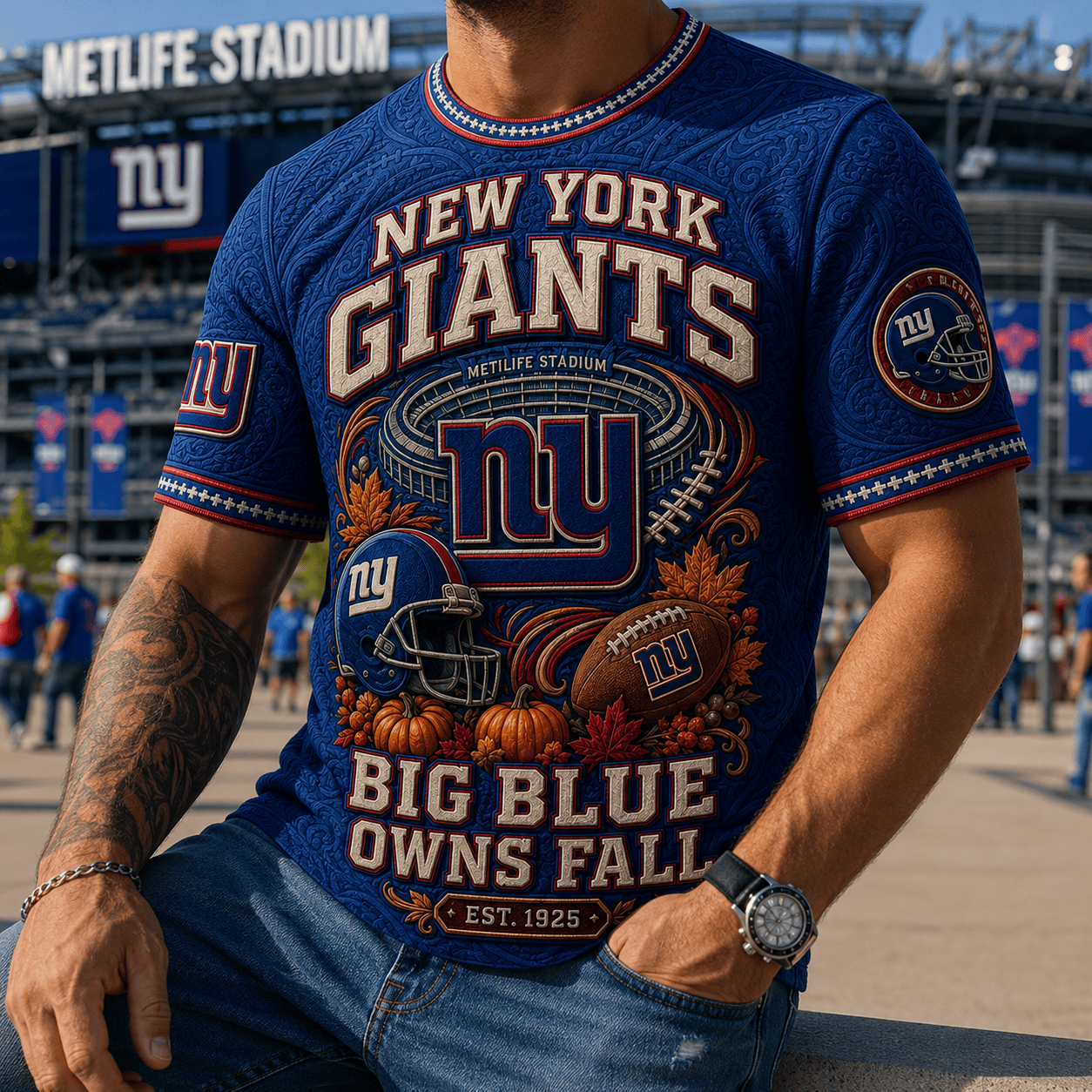 PREMIUM NYG 3D EMBOSS SHIRT NTB