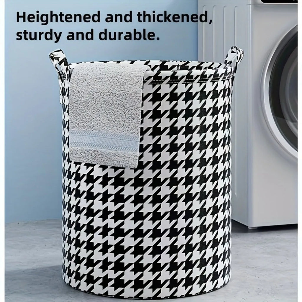 Foldable Heavy-Duty Laundry Basket – Hard-Sided Plastic Hamper with Handles for Dorm, Home & Travel