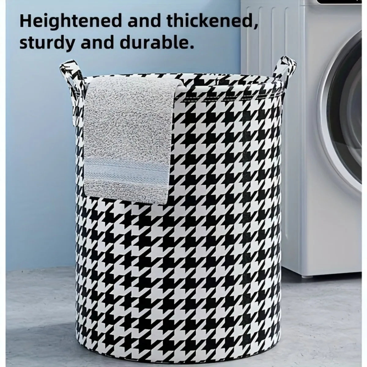 Foldable Heavy-Duty Laundry Basket – Hard-Sided Plastic Hamper with Handles for Dorm, Home & Travel
