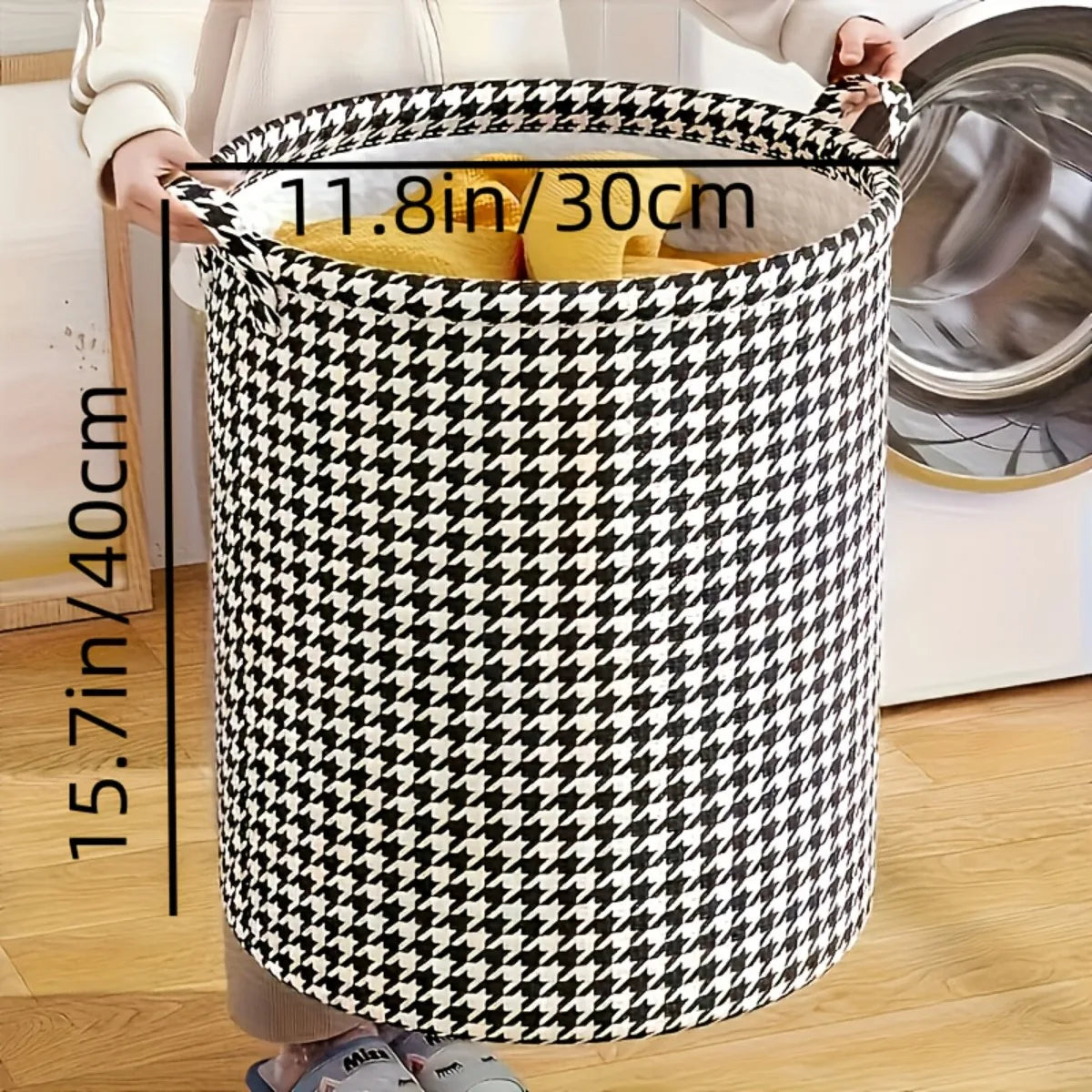 Foldable Heavy-Duty Laundry Basket – Hard-Sided Plastic Hamper with Handles for Dorm, Home & Travel